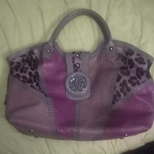 Sharif aunthenic purple leopard print os bag